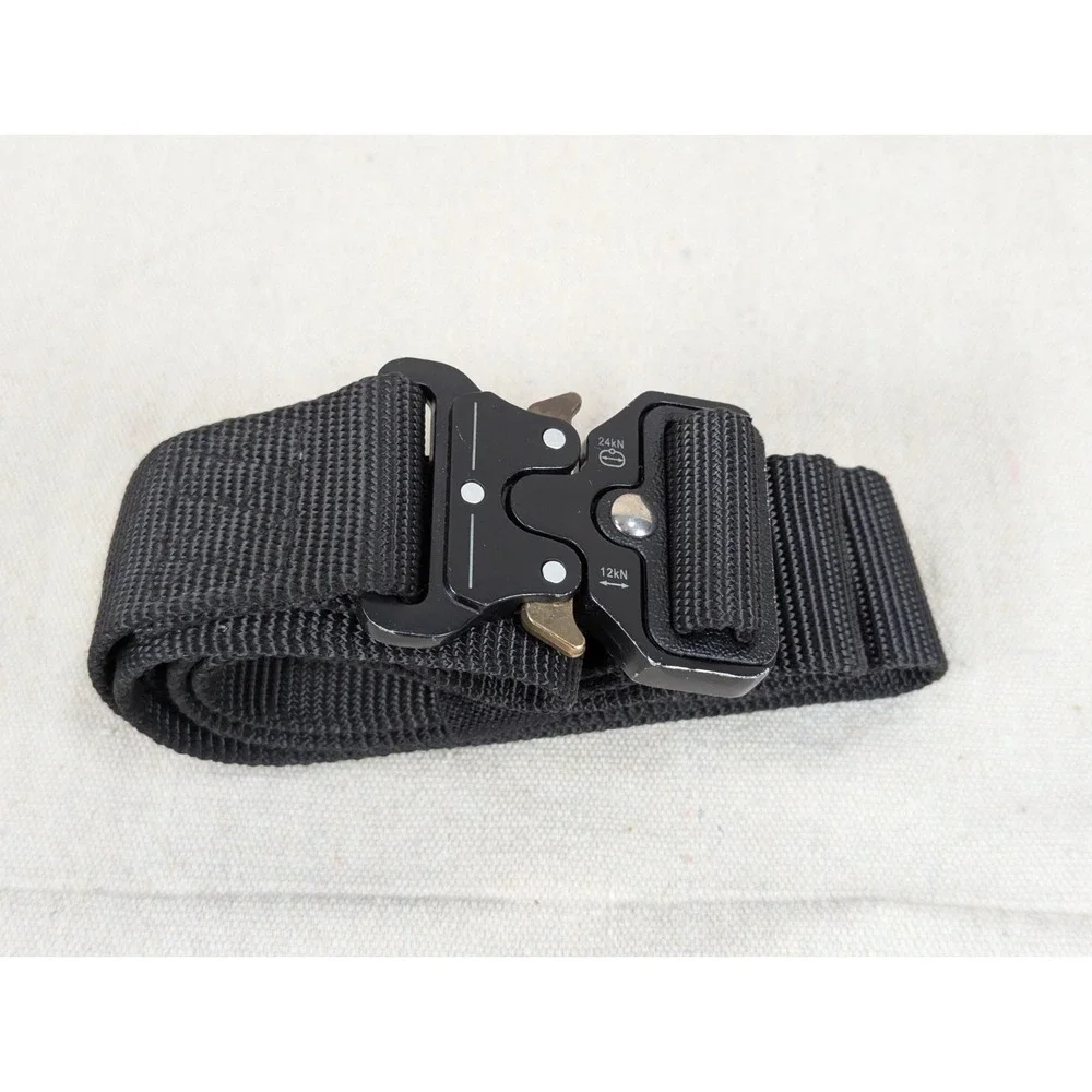 Tactical Nylon Web Belt with Black Quick-Release Buckle Adjustable 42 Inch